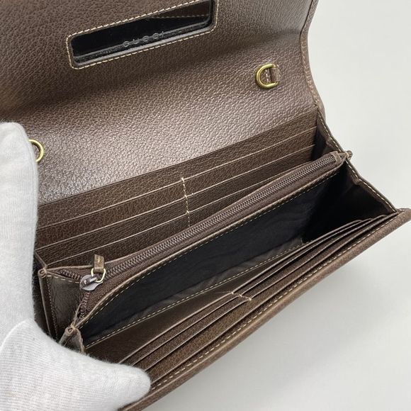 Gucci Ophidia GG Fold Long Wallet Chain Wallet Sherry Line Web Long Wallet - Picture 6 of 9